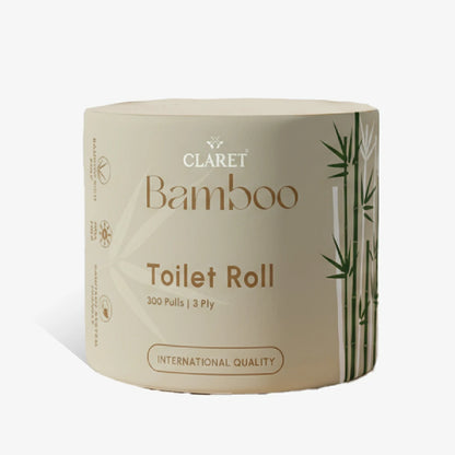 Claret Bamboo Single Toilet Roll 3 Ply 300 Pulls