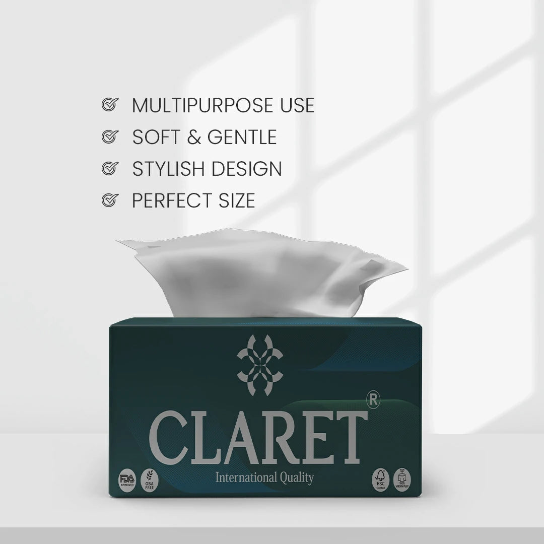 Claret Facial Tissue 2 Ply 200 Pulls (Assorted)