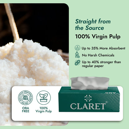 Claret Facial Tissue 4 in 1 Combo 2 Ply 100 Pulls (Assorted)