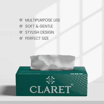 Claret Facial Tissue Single 2 Ply 100 Pulls (Assorted)