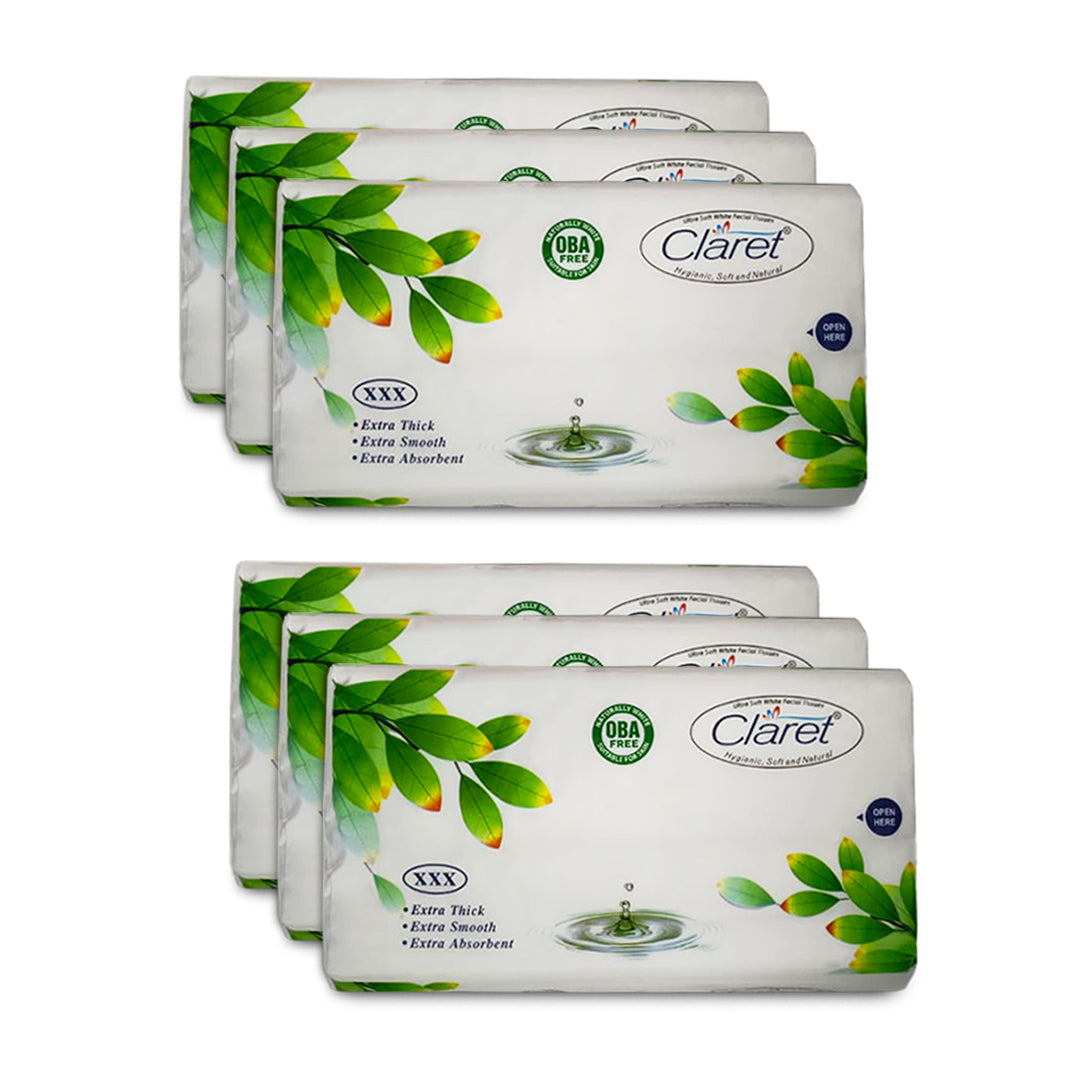 Claret Facial Tissue Soft 2 Ply 100 Pulls