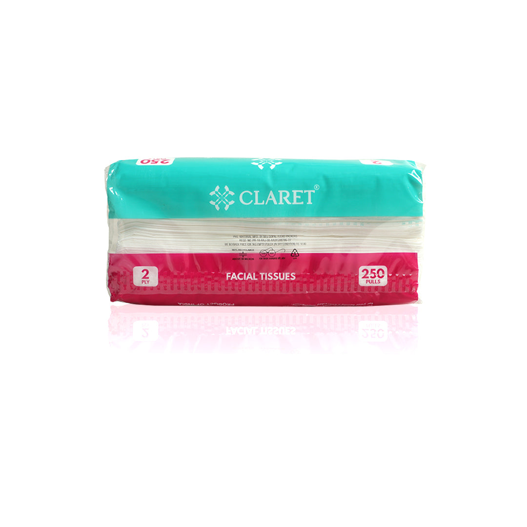 Claret Facial Tissue Soft 2 Ply 250 Pulls (Assorted)
