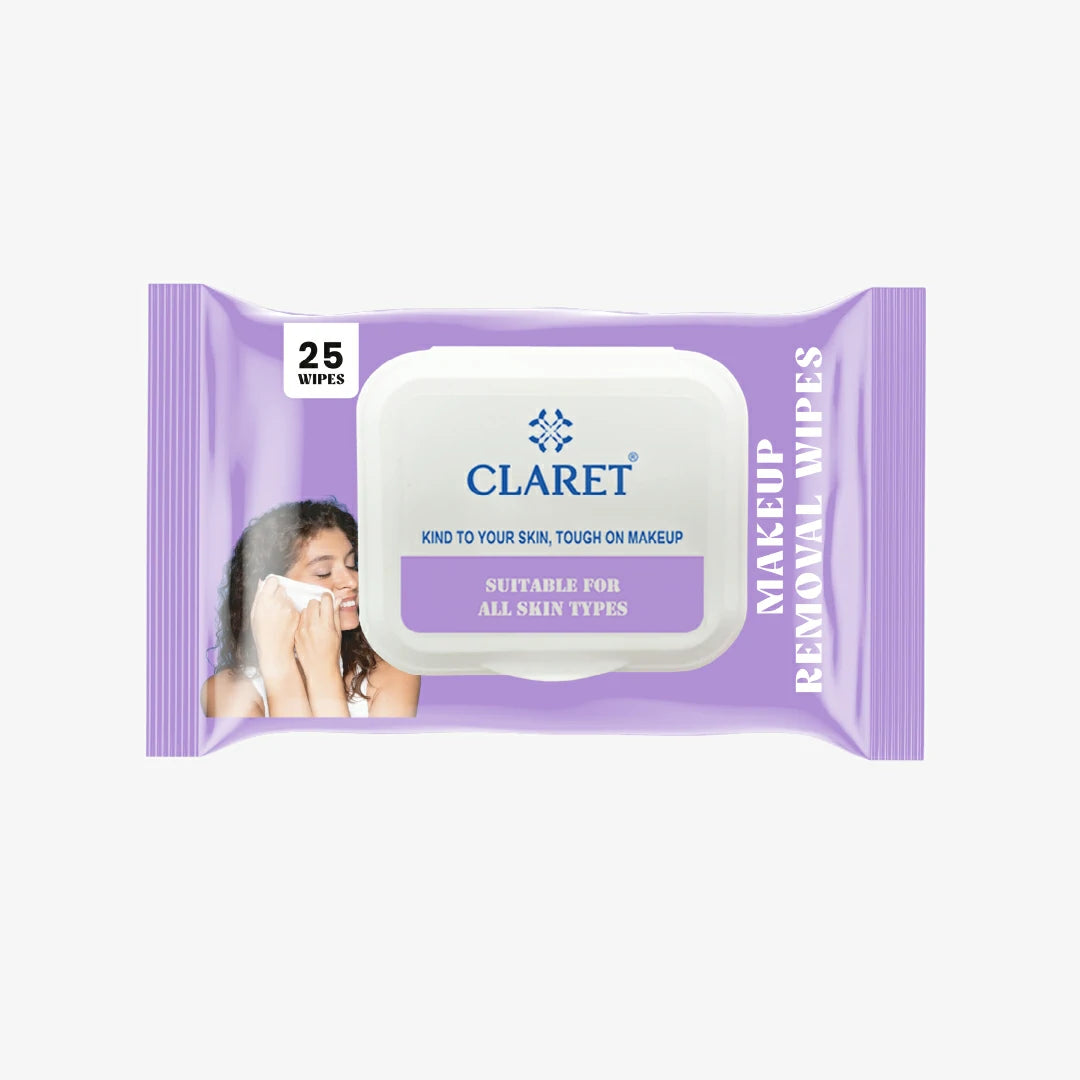 Claret Gentle Makeup Removal Wet Wipes | 25 Wipes