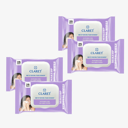 Claret Gentle Makeup Removal Wet Wipes | 25 Wipes