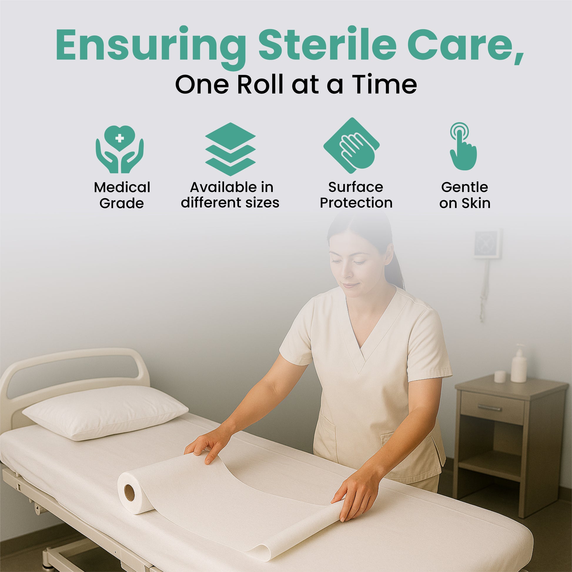 Claret Hygiene Tissue Bed Sheet Roll | 60cm