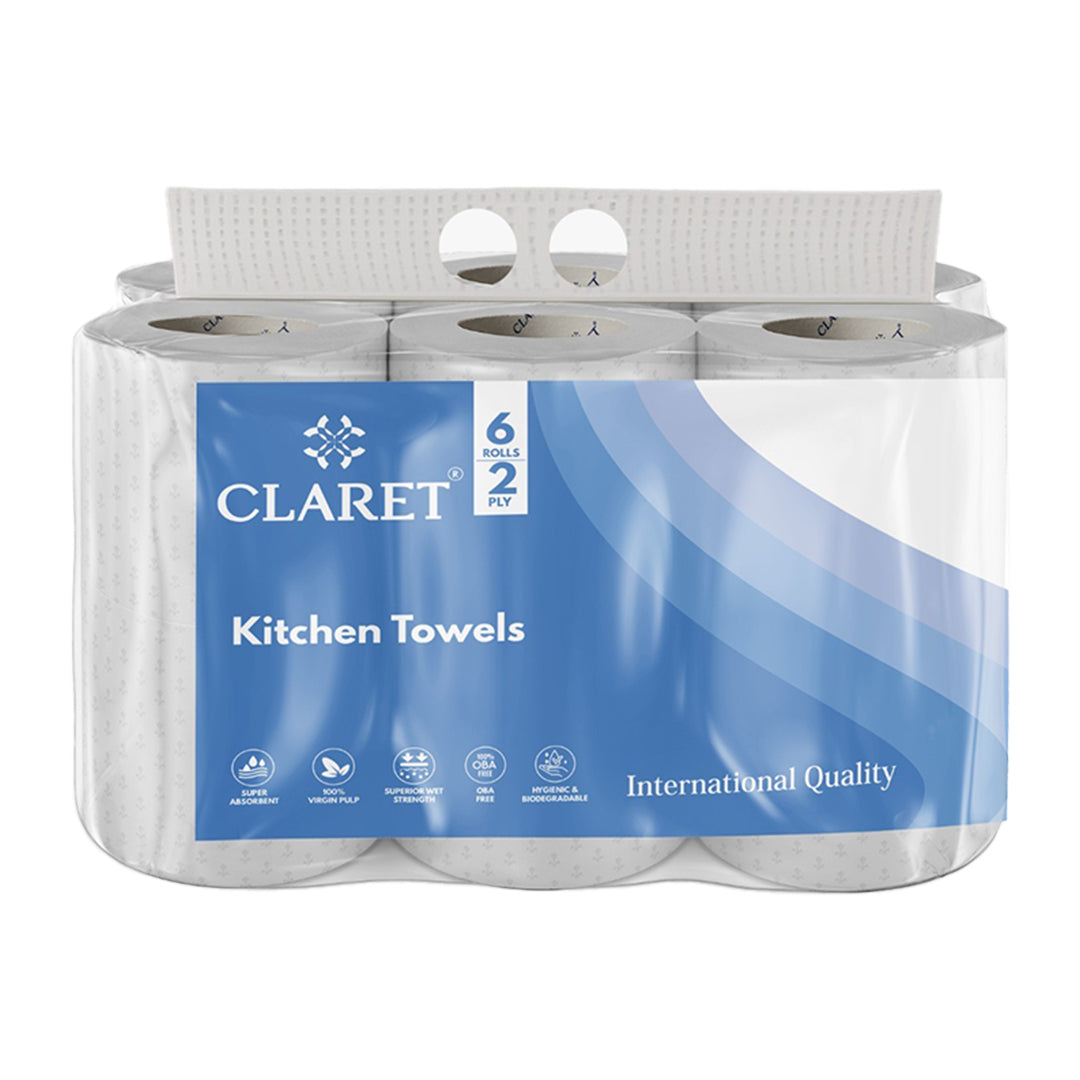 Claret Kitchen Towel 6 in 1 Combo 2 Ply 60 Pulls