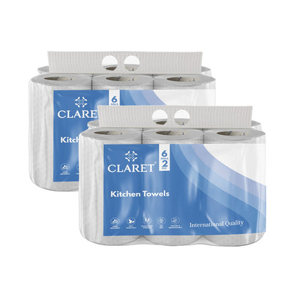 Claret Kitchen Towel 6 in 1 Combo 2 Ply 60 Pulls