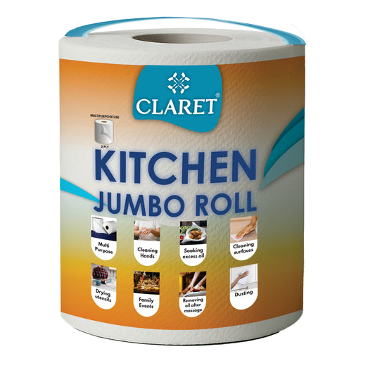 Claret Kitchen Towel Jumbo 2 Ply 300 Pulls