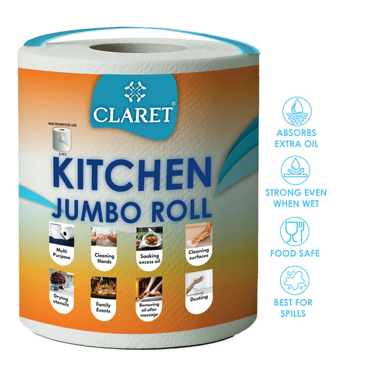 Claret Kitchen Towel Jumbo 2 Ply 300 Pulls