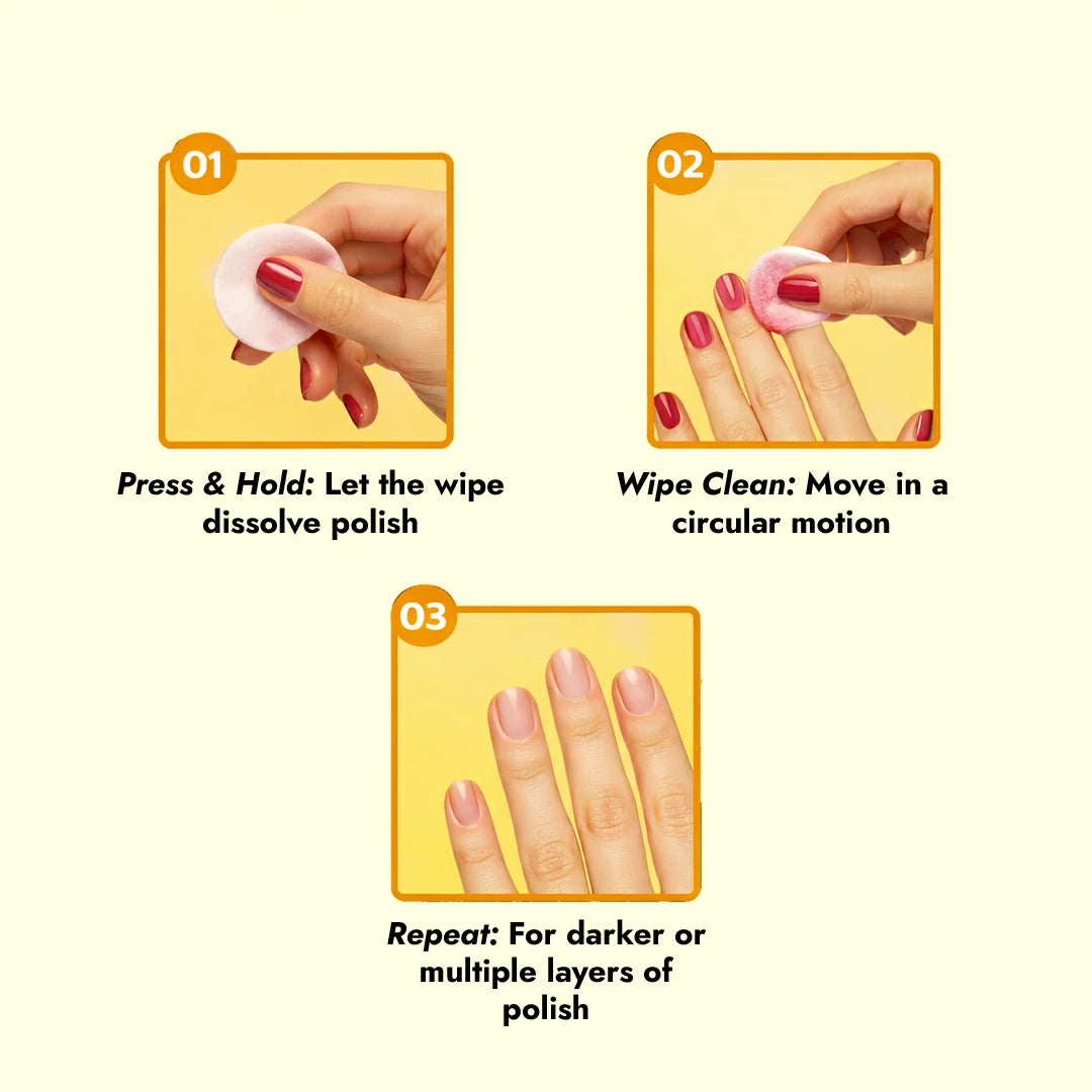 Claret Nail Polish Remover Wipes Combo | Lemon and Rose | 30 Wipes