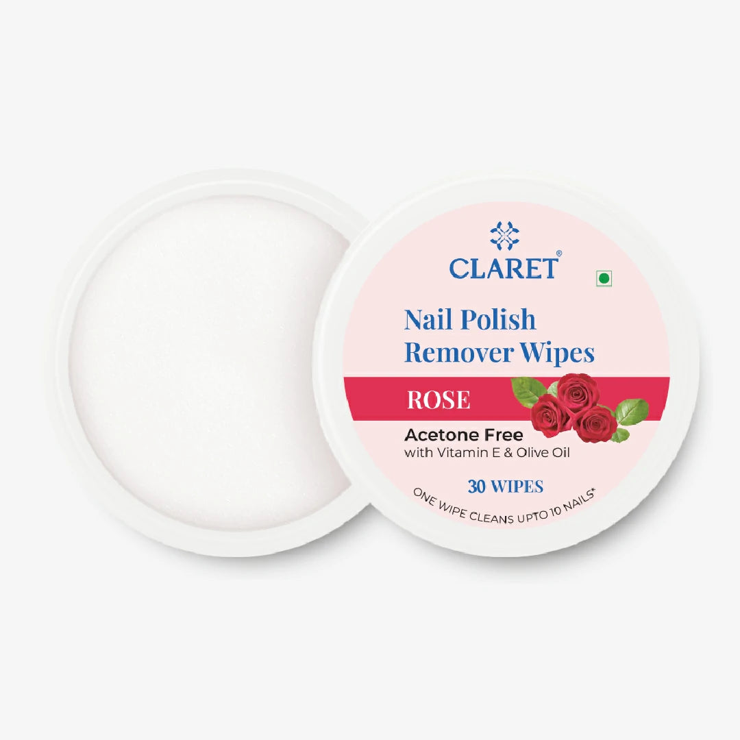 Claret Nail Polish Remover Wipes | Rose | 30 Wipes