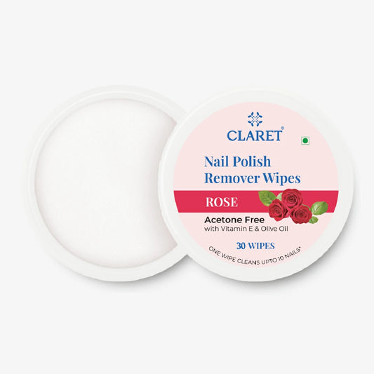 Claret Nail Polish Remover Wipes | Rose | 30 Wipes