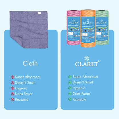 Claret Non-Woven Kitchen Towel 1 Ply 80 Pulls (Assorted)