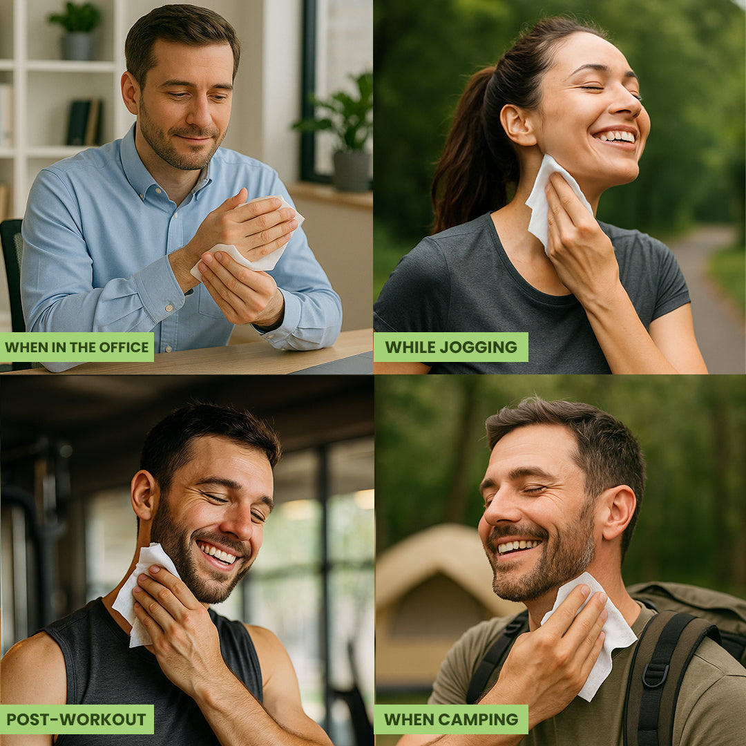 Claret Refreshing Wet Wipes Combo Aloe Vera Mint, Cucumber & Lemon | 25 Pulls
