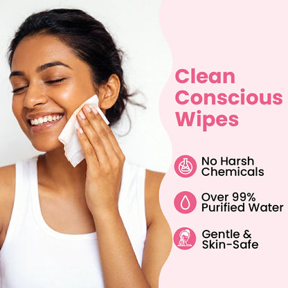 Claret Refreshing Wet Wipes With Aloe Vera & Cucumber | 25 Pulls