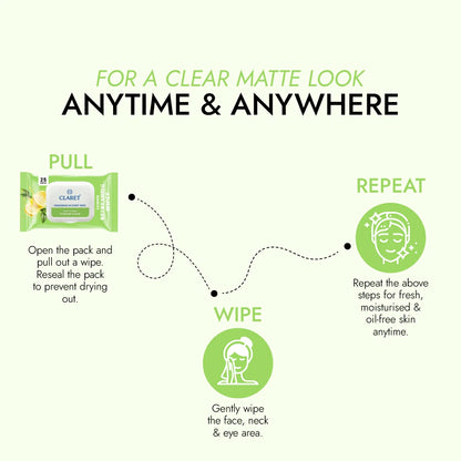 Claret Refreshing Wet Wipes With Lemon | 25 Pulls