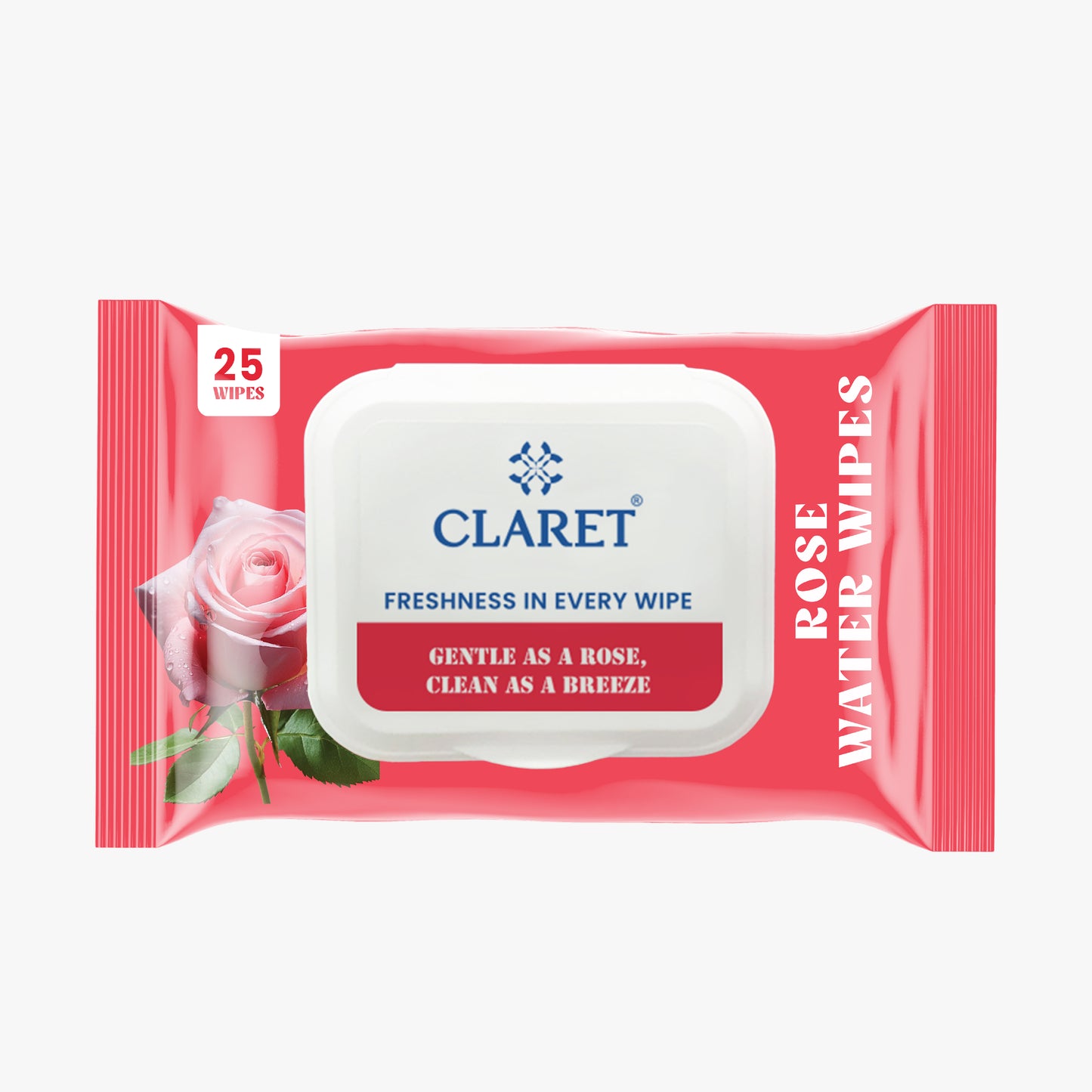Claret Rose Water Wipes | 25 Wipes