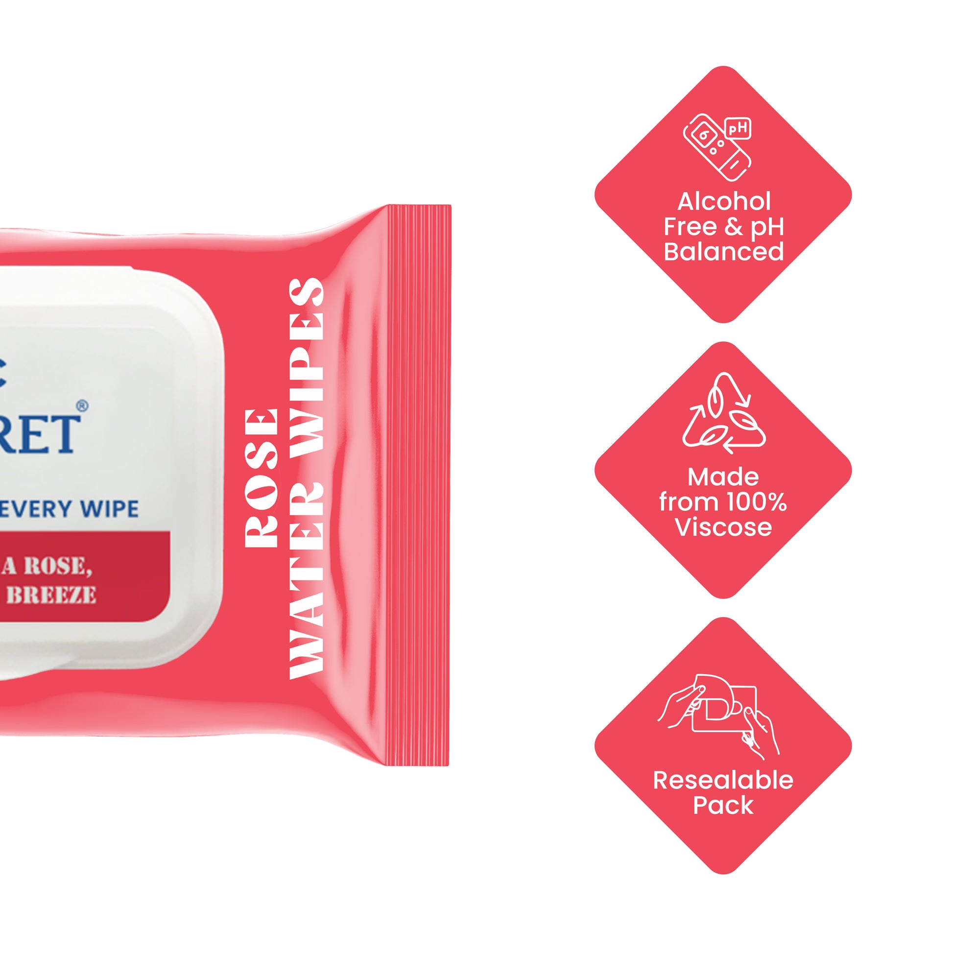 Claret Rose Water Wipes | 25 Wipes