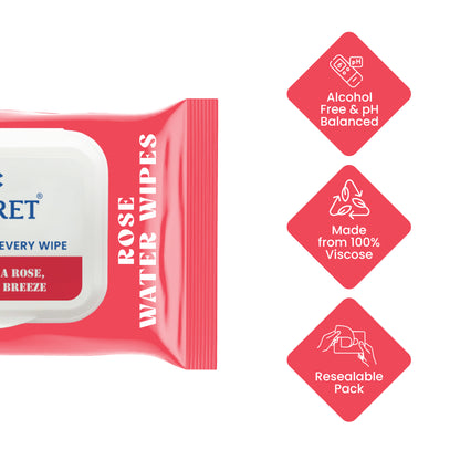 Claret Rose Water Wipes | 25 Wipes