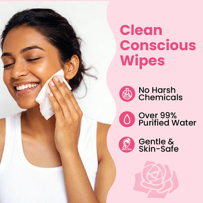 Claret Rose Water Wipes | 25 Wipes