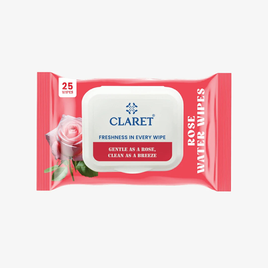 Claret Rose Water Wipes | 25 Wipes