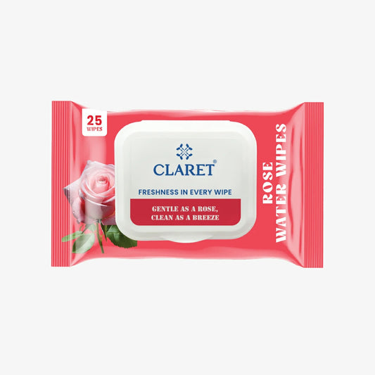Claret Rose Water Wipes | 25 Wipes