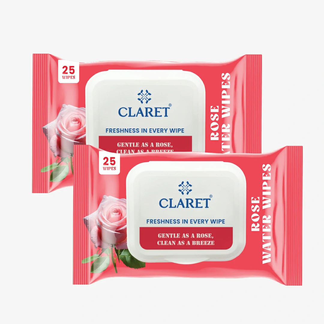 Claret Rose Water Wipes | 25 Wipes