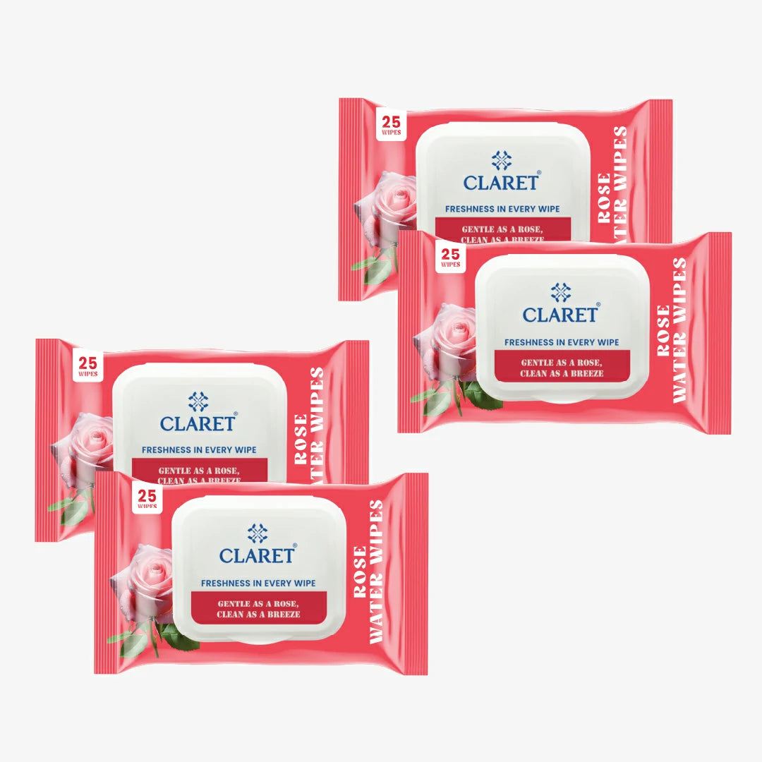 Claret Rose Water Wipes | 25 Wipes
