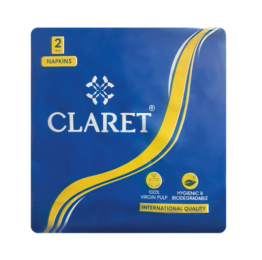 Claret Soft Napkin Plain 2 Ply 50 Pulls - 40 x 40cm