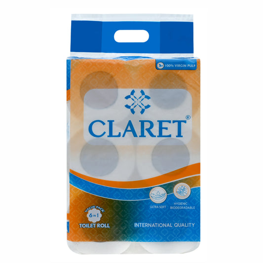 Claret Toilet Rolls 6 in 1 Combo 2 Ply 200 Pulls
