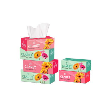 Claret Trifold Paper Towels 1 Ply 100 Pulls