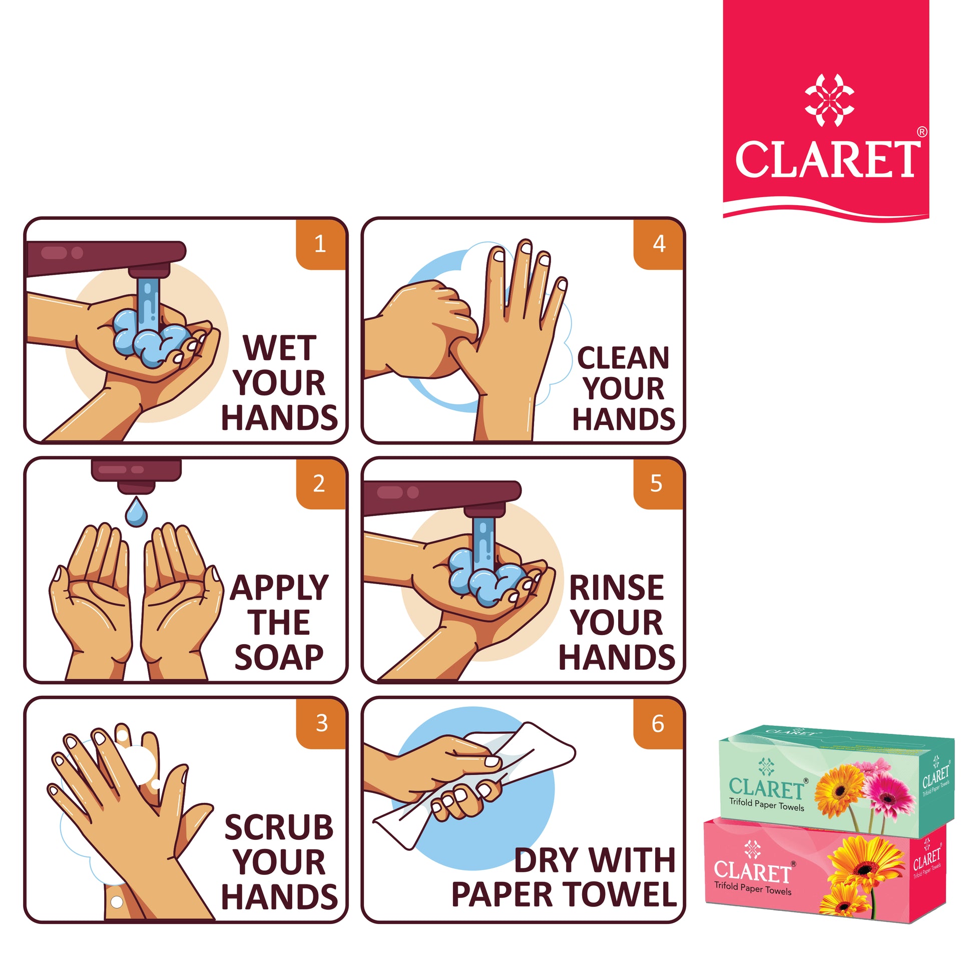 Claret Trifold Paper Towels 1 Ply 100 Pulls