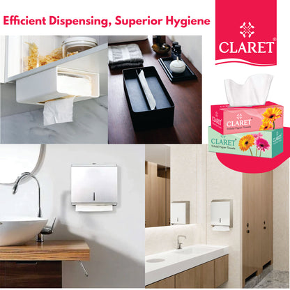 Claret Trifold Paper Towels 1 Ply 100 Pulls