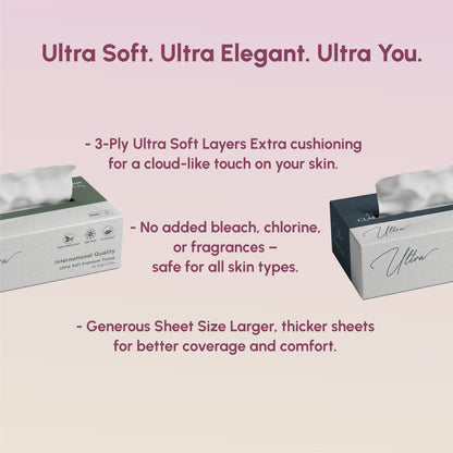 Claret Ultra Premium 3 Ply Facial Tissue 75 Pulls