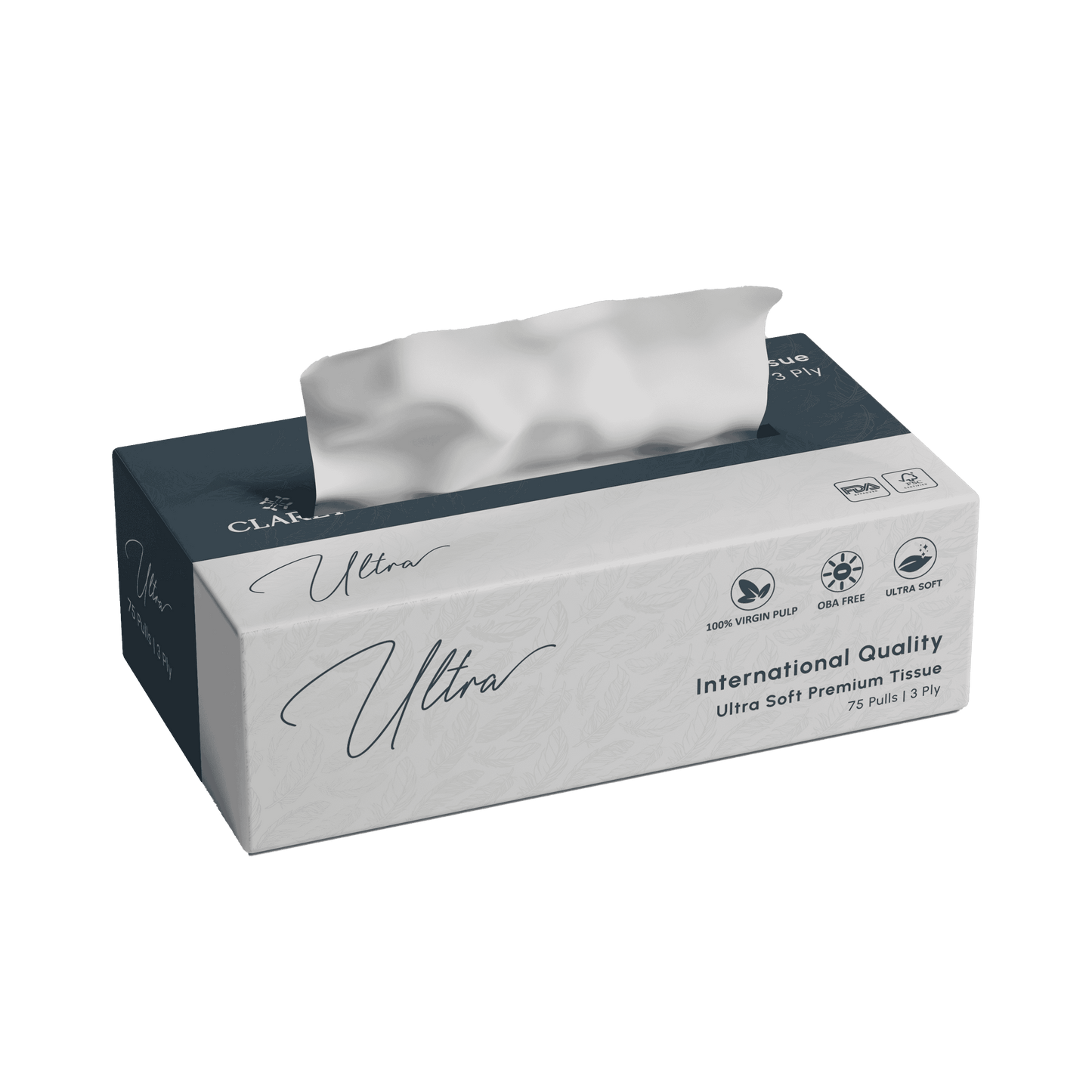 Claret Ultra Premium 3 Ply Facial Tissue 75 Pulls