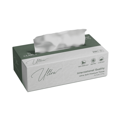 Claret Ultra Premium 3 Ply Facial Tissue 75 Pulls