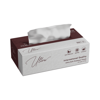 Claret Ultra Premium 3 Ply Facial Tissue 75 Pulls