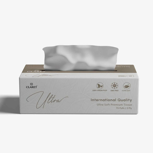 Claret Ultra Premium 3 Ply Facial Tissue 75 Pulls (Assorted)