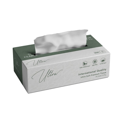 Claret Ultra Premium 3 Ply Facial Tissue 75 Pulls (Assorted)