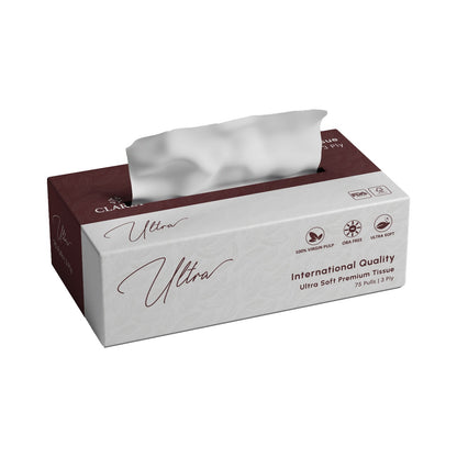 Claret Ultra Premium 3 Ply Facial Tissue 75 Pulls (Assorted)