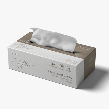 Claret Ultra Premium 3 Ply Facial Tissue 75 Pulls (Assorted)