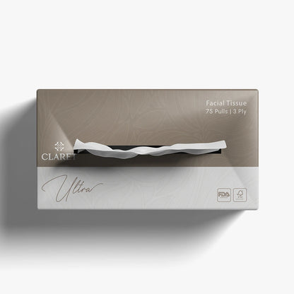 Claret Ultra Premium 3 Ply Facial Tissue 75 Pulls (Assorted)