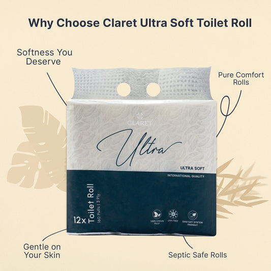Claret Ultra Toilet Rolls 12 in 1 Combo 3 Ply 160 Pulls