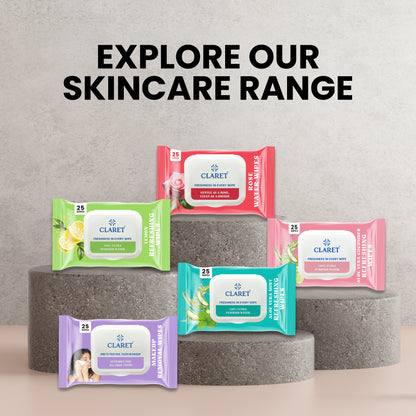 Claret Refreshing Wet Wipes With Lemon | 25 Pulls