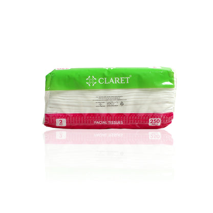 Claret Facial Tissue Soft Pack - 250 Pulls