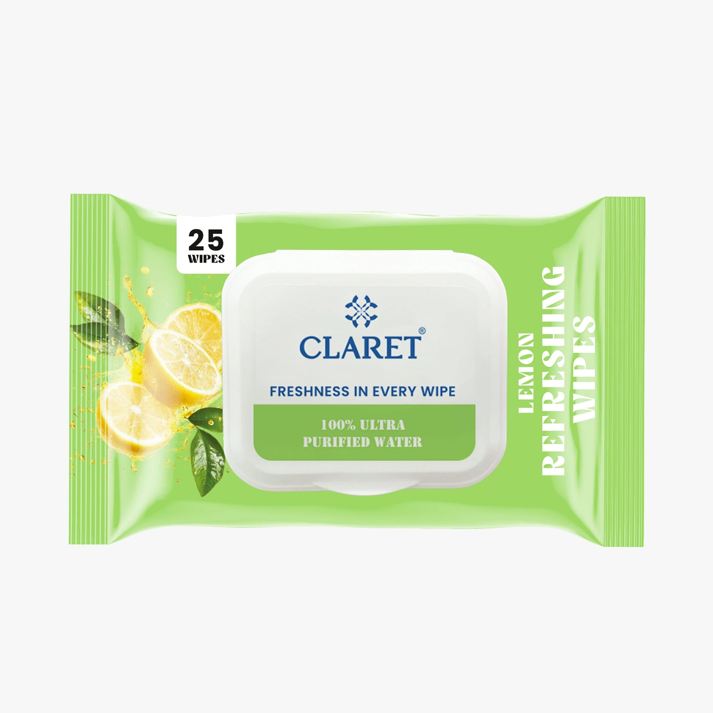 Claret Refreshing Wet Wipes With Lemon | 25 Pulls