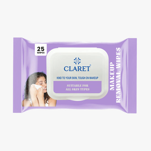 Claret Gentle Makeup Removal Wet Wipes | 25 Wipes