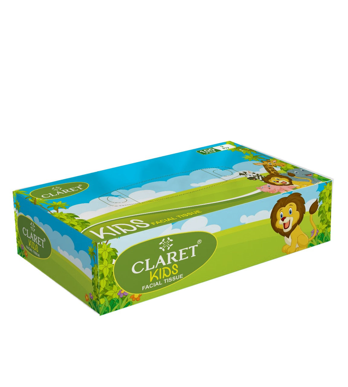 Claret 4 in 1 Facial Tissue for Kids 2 Ply 100 Pulls