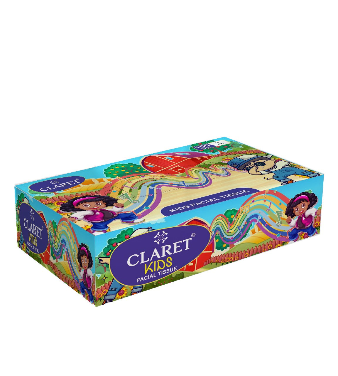 Claret 4 in 1 Facial Tissue for Kids 2 Ply 100 Pulls