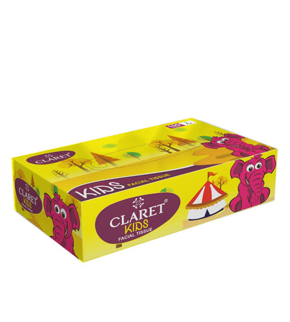Claret 4 in 1 Facial Tissue for Kids 2 Ply 100 Pulls